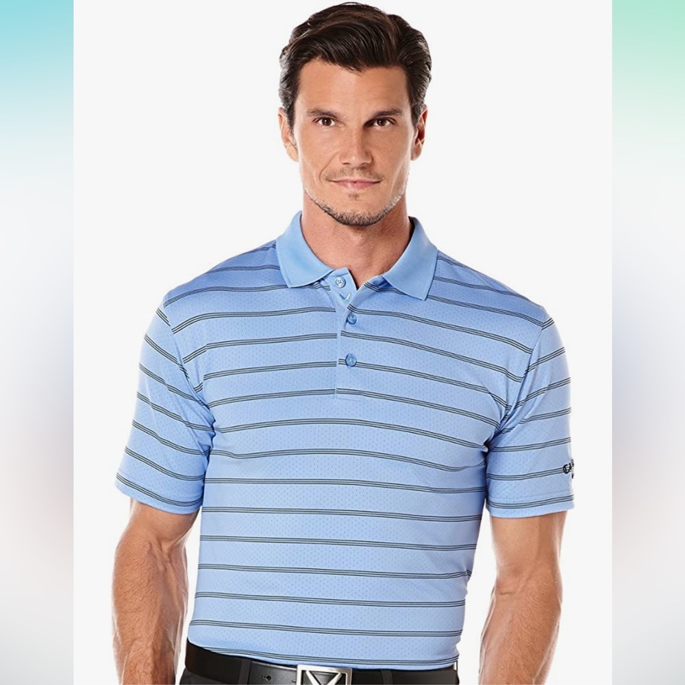 Callaway Men's Opti-Vent Short Sleeve Striped Polo